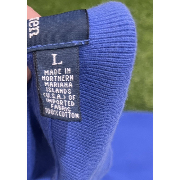 Polo Ralph Lauren Vintage 90s Custom Fit Blue with Orange Pony Polo — Large - Picture 5 of 8